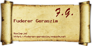 Fuderer Geraszim névjegykártya